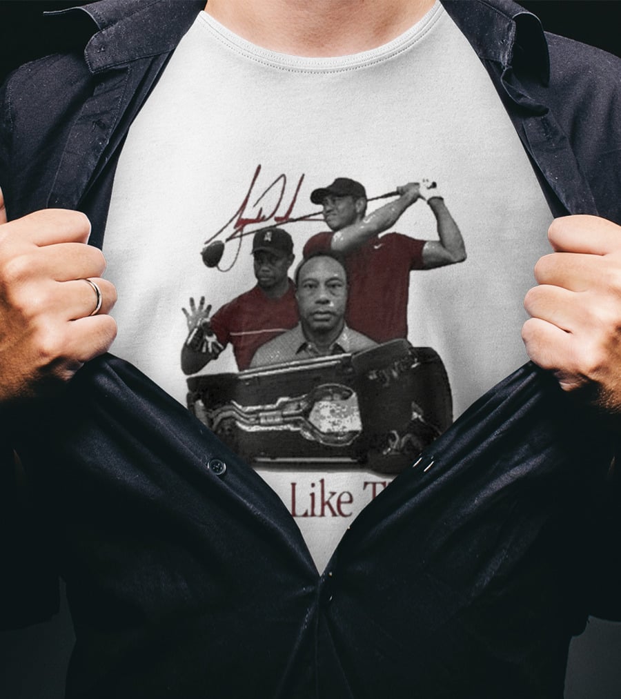Tiger Woods Drive Like Tiger Golf Swing Car Crash T-Shirt