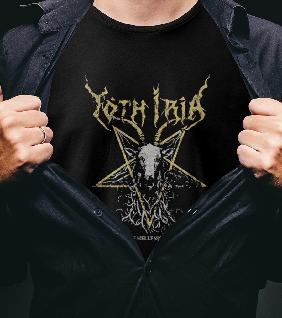 Yoth Iria Pentagram Goat Skull New Wave Of Hellenic Black Metal T-Shirt