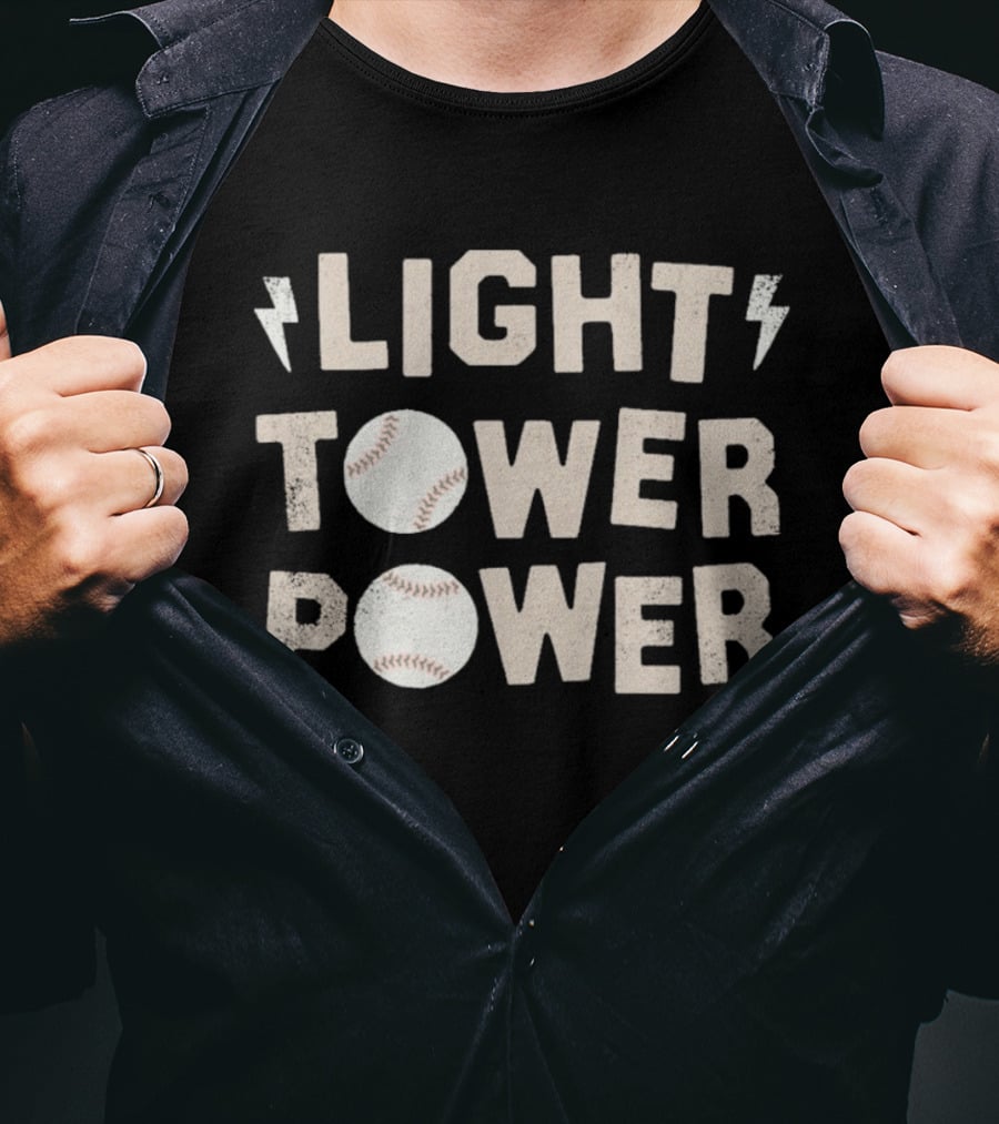 LIGHT TOWER POWER Baseball Lightning T-Shirt