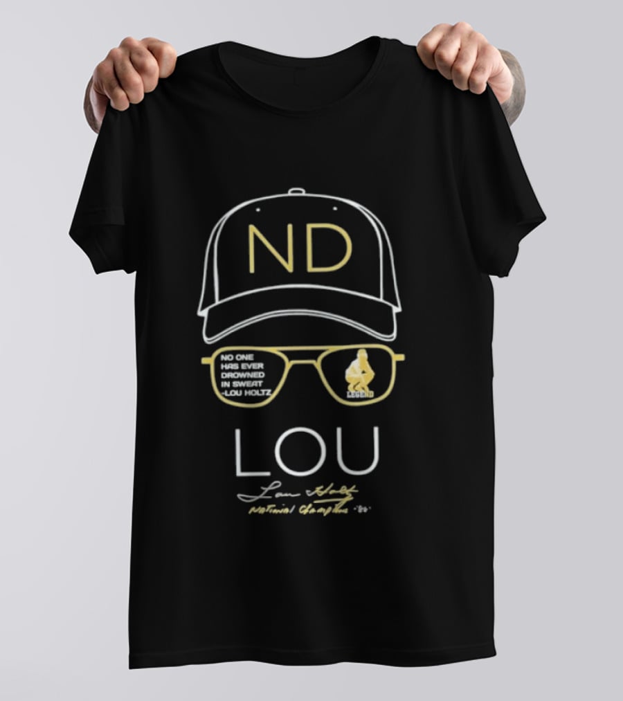 Notre Dame Lou Holtz Hat Glasses Football Coach 1988 National Champions T-Shirt