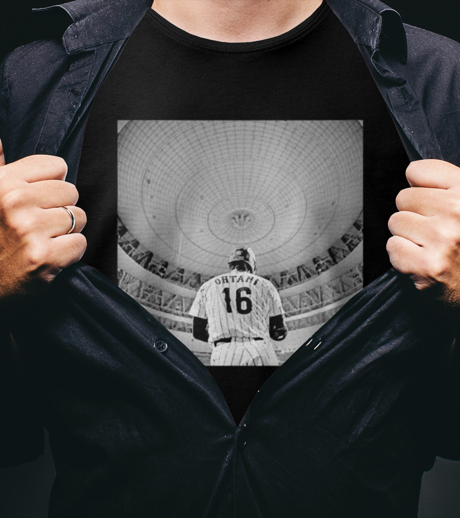 Shohei Ohtani 16 Album Cover Parental Advisory Explicit Content Stadium Dome T-Shirt