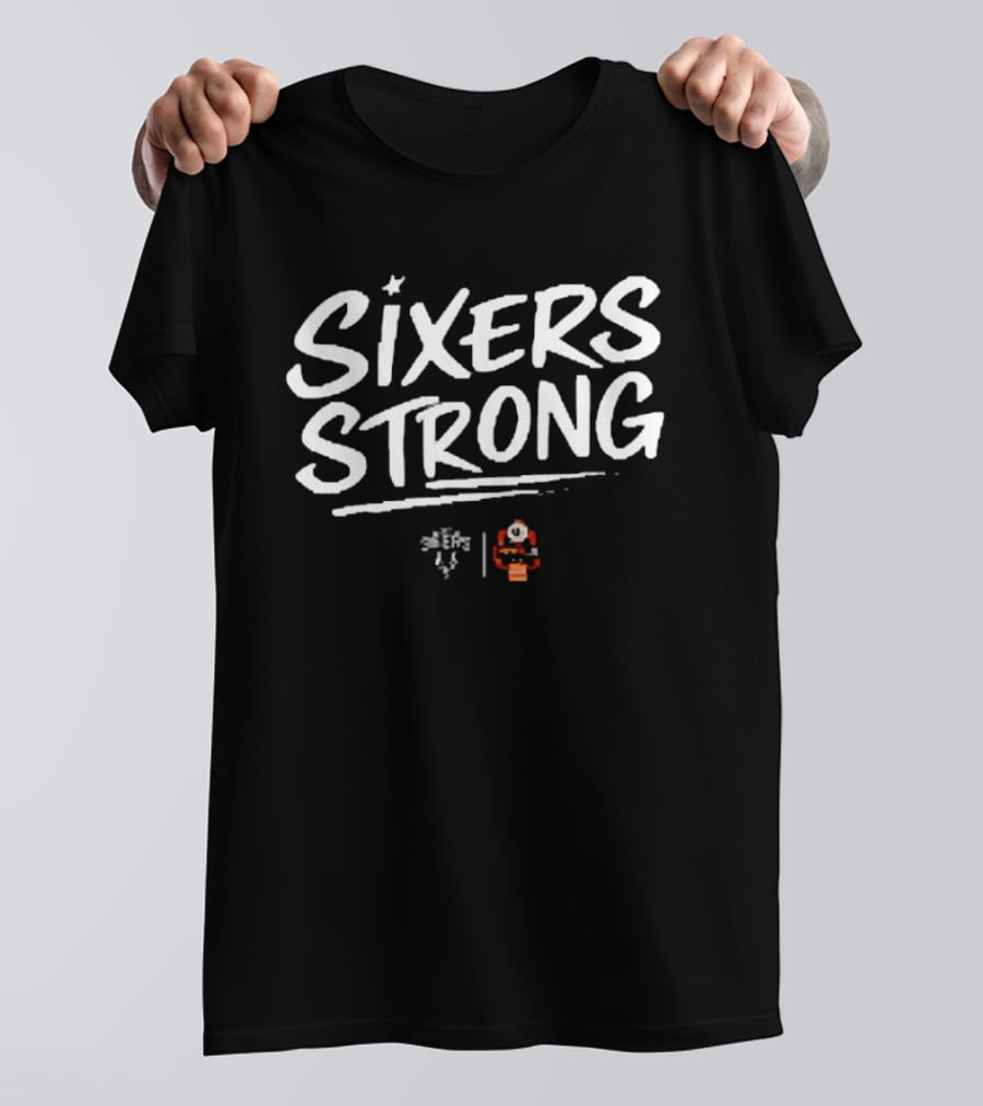 Sixers Strong Blue Licensed Santa Basketball T-Shirt