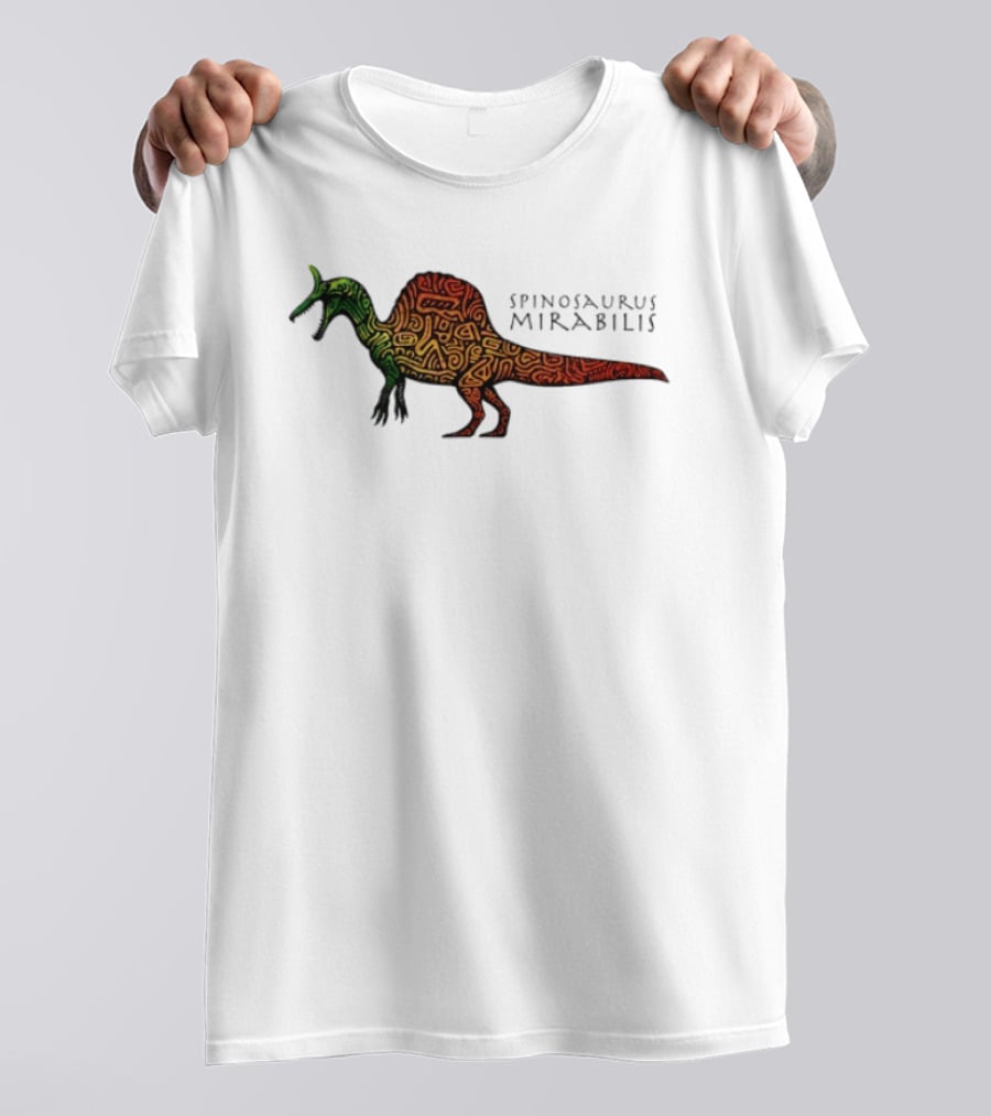 Spinosaurus Mirabilis Dinosaur Rainbow T-Shirt