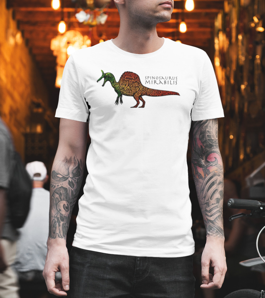 Spinosaurus Mirabilis Dinosaur Rainbow T-Shirt