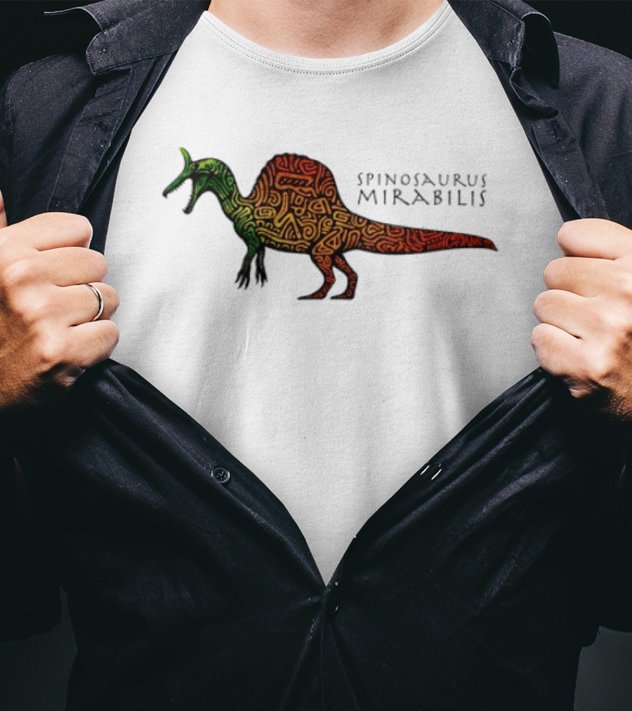 Spinosaurus Mirabilis Dinosaur Rainbow T-Shirt