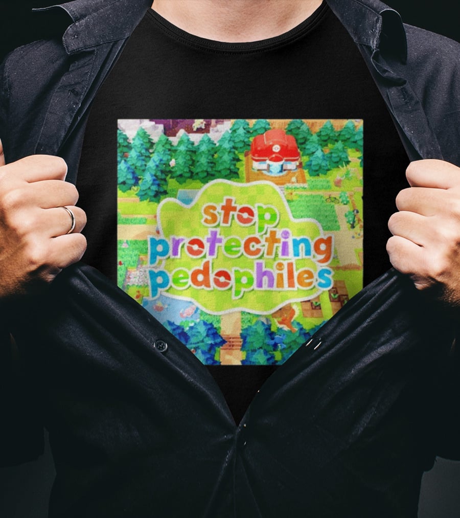 Stop Protecting Pedophiles Pokopia Generator Scenic Landscape T-Shirt