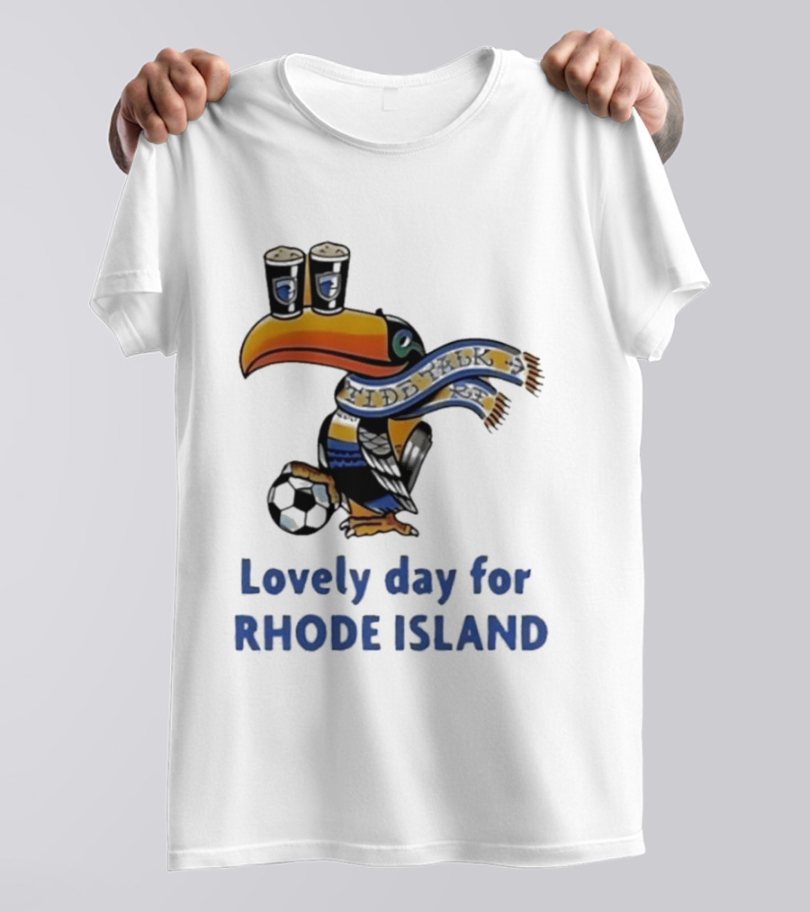 Lovely Day For Rhode Island Toucan With Soccer Ball And Beers T-Shirt