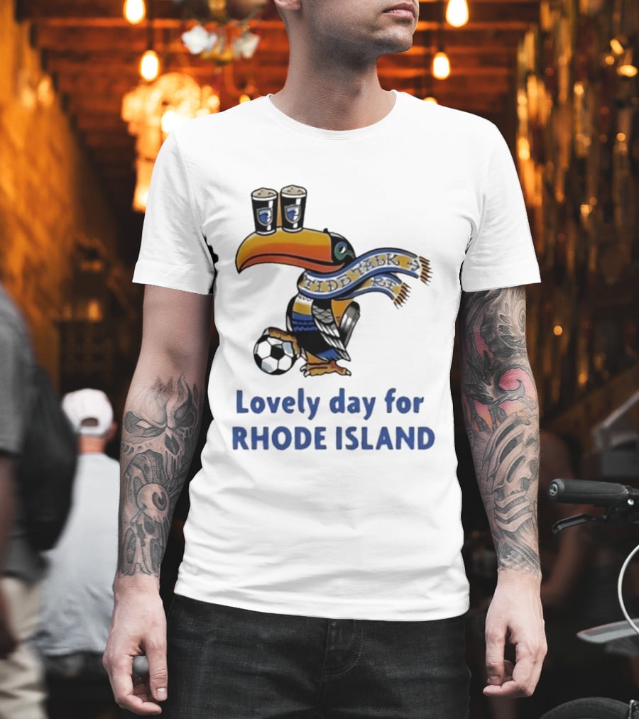 Lovely Day For Rhode Island Toucan With Soccer Ball And Beers T-Shirt