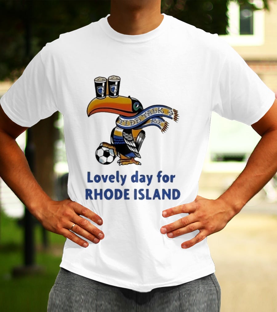 Lovely Day For Rhode Island Toucan With Soccer Ball And Beers T-Shirt