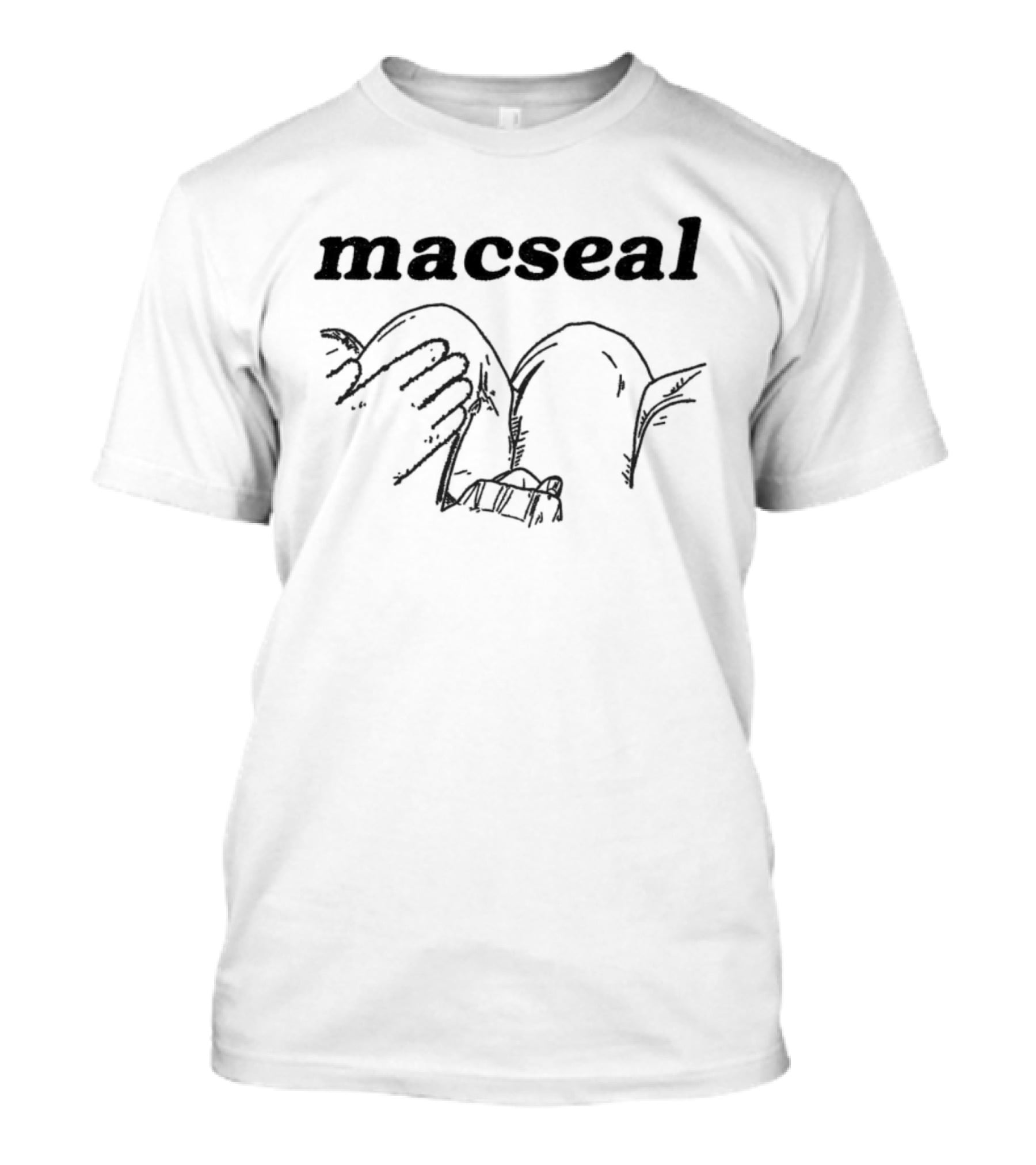 Macseal Hand Holding Feet Sketch Drawing T-Shirt