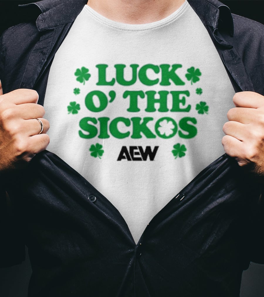 LUCK O' THE SICKOS AEW St. Paddy's Day 2026 Standard Soft Ringer T-Shirt