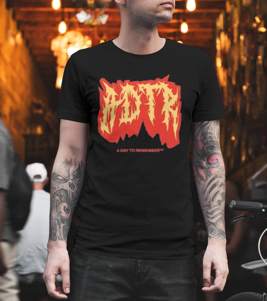 Adtr A Day To Remember Resentment Vintage Flame Lettering T-Shirt