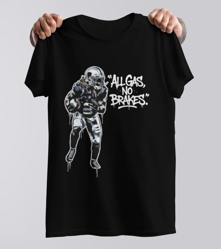 Las Vegas Raiders All Gas No Brakes Ashton Jeanty Football Player T-Shirt