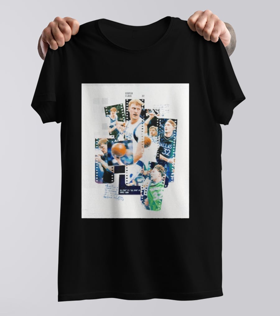 Cooper Flagg 32 Dallas Mavericks The Rook Since 1980 Collage Basketball Film Strip T-Shirt