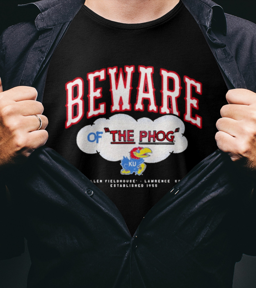 Beware Of The Phog Kansas Jayhawks Basketball Allen Fieldhouse 1955 T-Shirt
