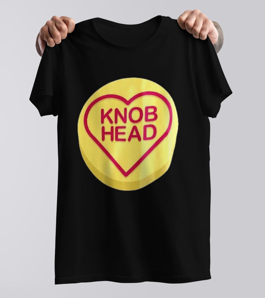 Knob Head Love Hearts Yellow Round T-Shirt