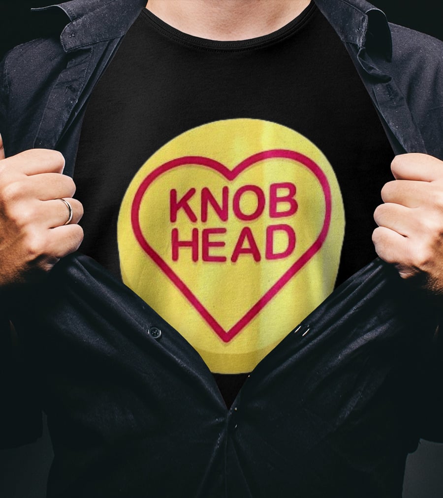Knob Head Love Hearts Yellow Round T-Shirt