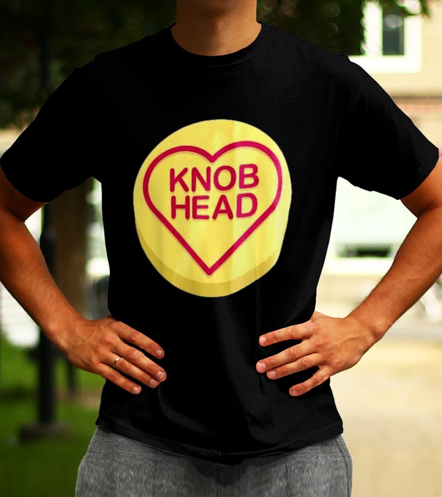 Knob Head Love Hearts Yellow Round T-Shirt