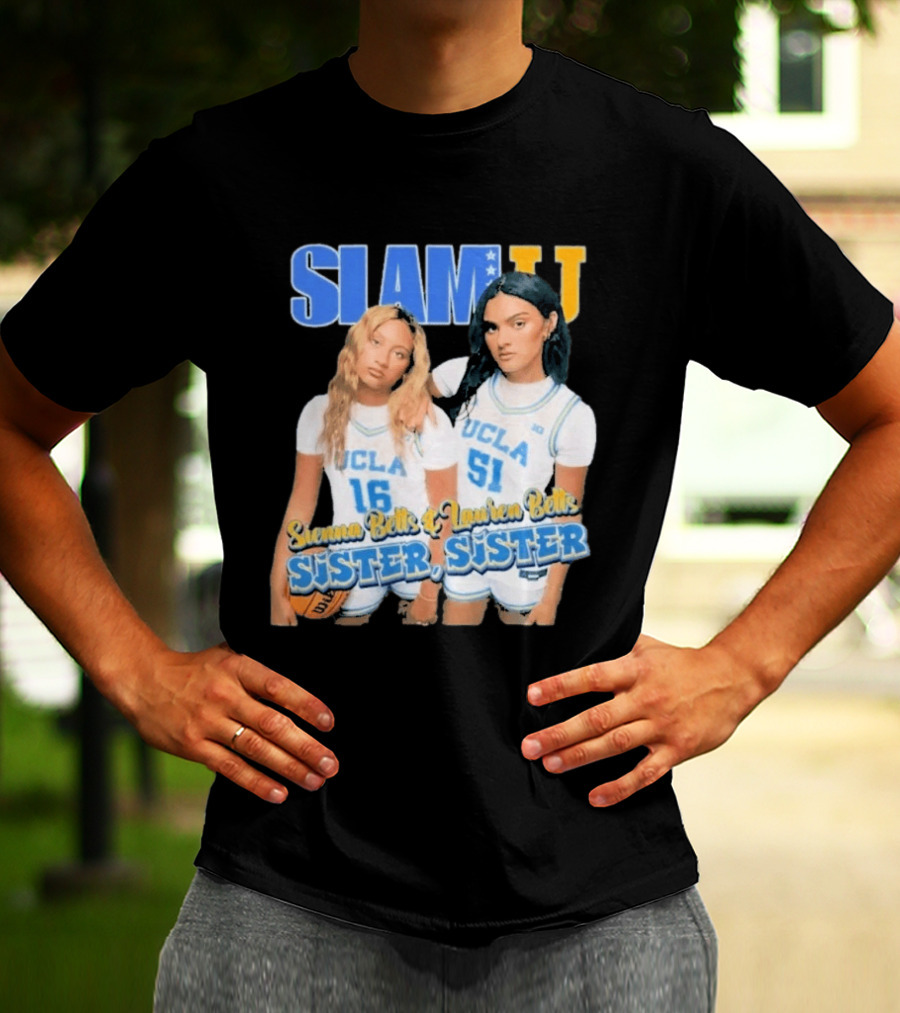 UCLA Bruins Basketball Betts Sisters Sienna Lauren Slam Sister T-Shirt