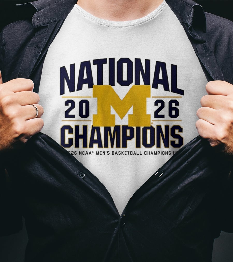 Michigan Wolverines 2026 National Champions Men's Basketball NCAA Championship T-Shirt