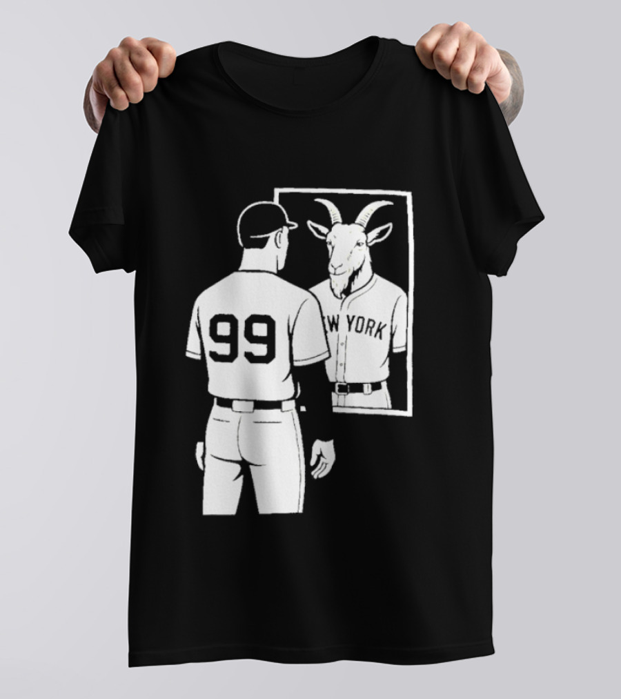 Aaron Judge GOAT Reflection New York Yankees Baseball 99 T-Shirt
