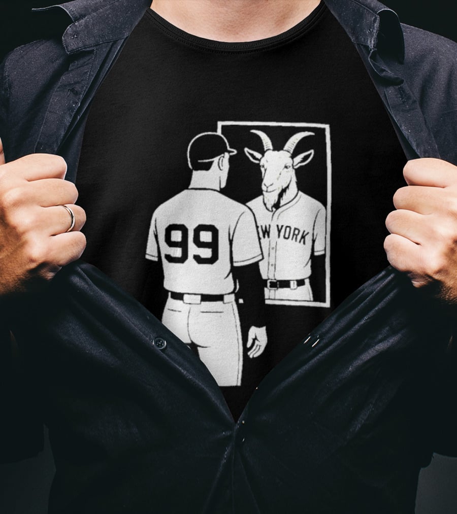 Aaron Judge GOAT Reflection New York Yankees Baseball 99 T-Shirt