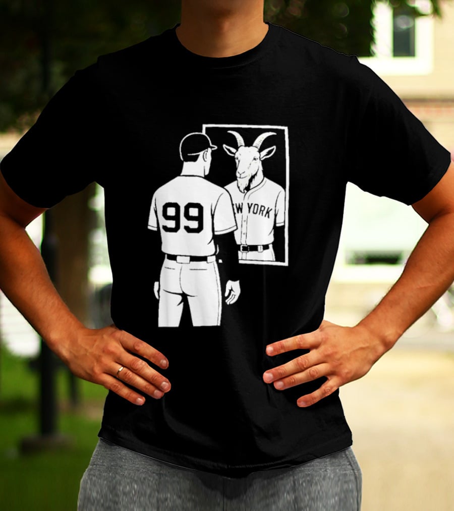 Aaron Judge GOAT Reflection New York Yankees Baseball 99 T-Shirt
