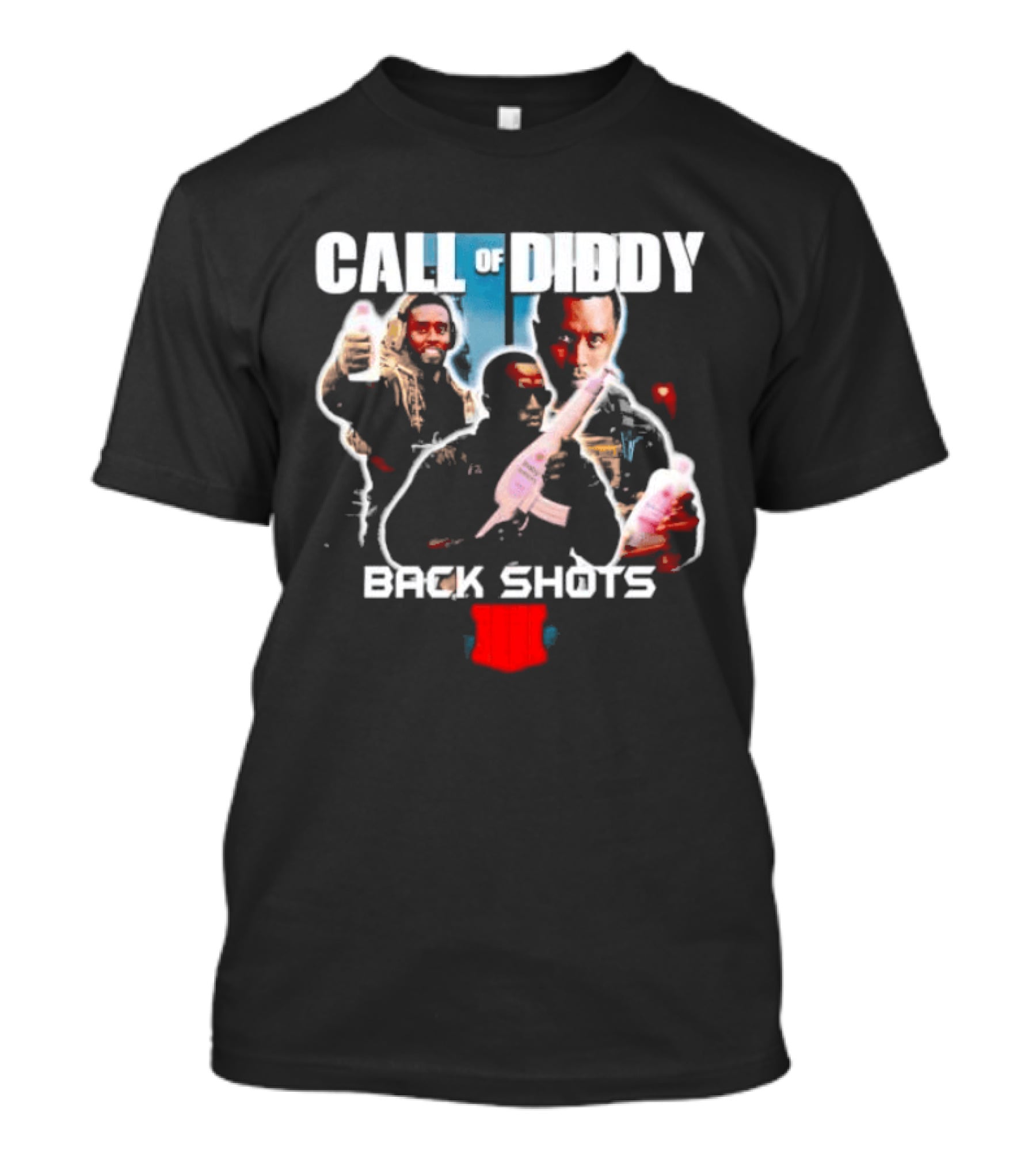Call Of Diddy Back Shots Bootleg Action Parody Game T-Shirt
