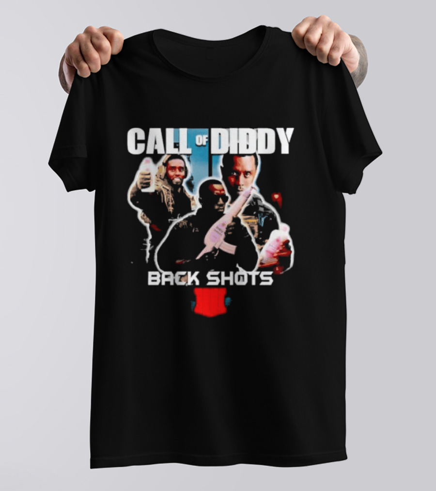 Call Of Diddy Back Shots Bootleg Action Parody Game T-Shirt
