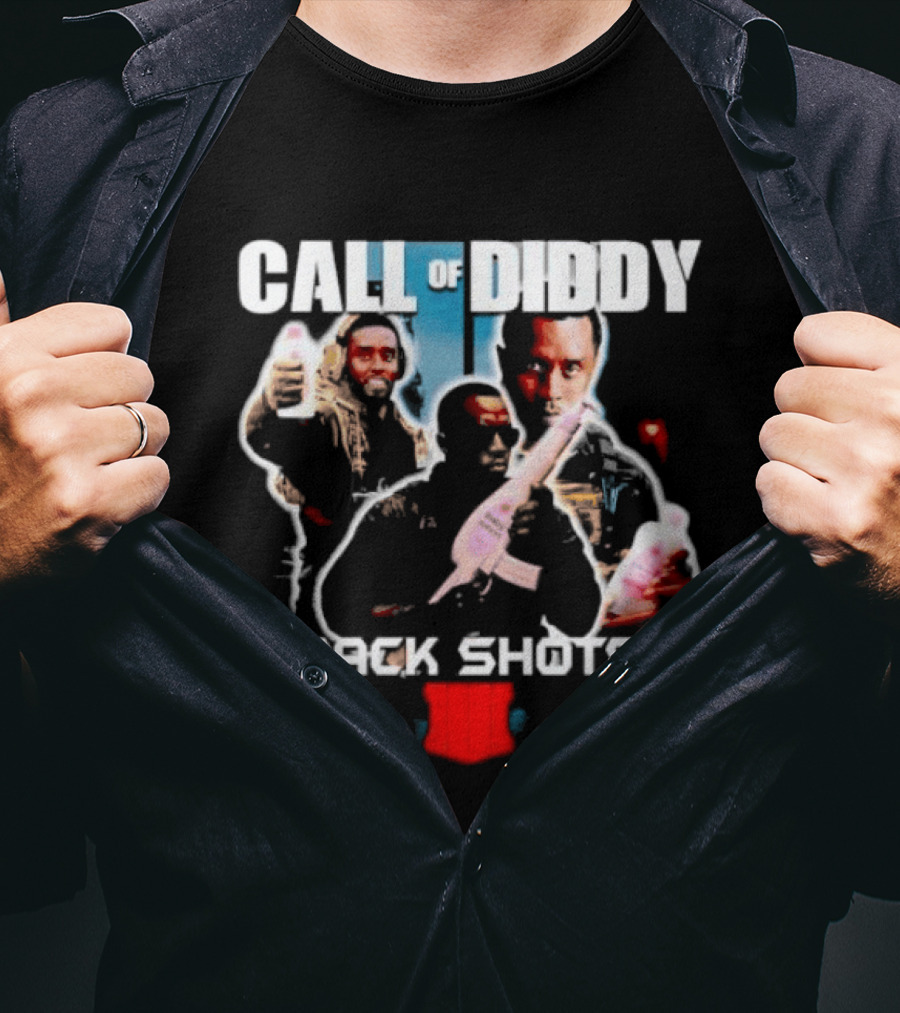Call Of Diddy Back Shots Bootleg Action Parody Game T-Shirt