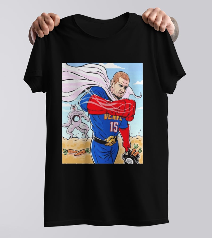 Joker Nikola Jokić Superhero Denver 15 Defeats Wolves 56 Points Carrot Power T-Shirt