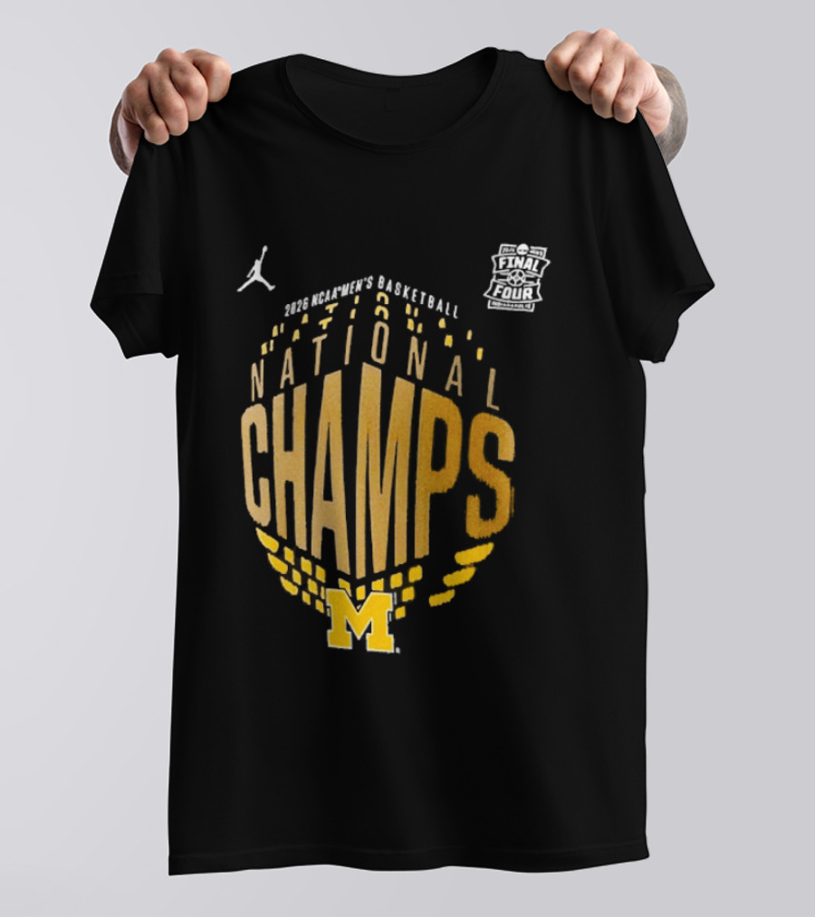 2026 Michigan Wolverines Men's Basketball National Champs Locker Room T-Shirt