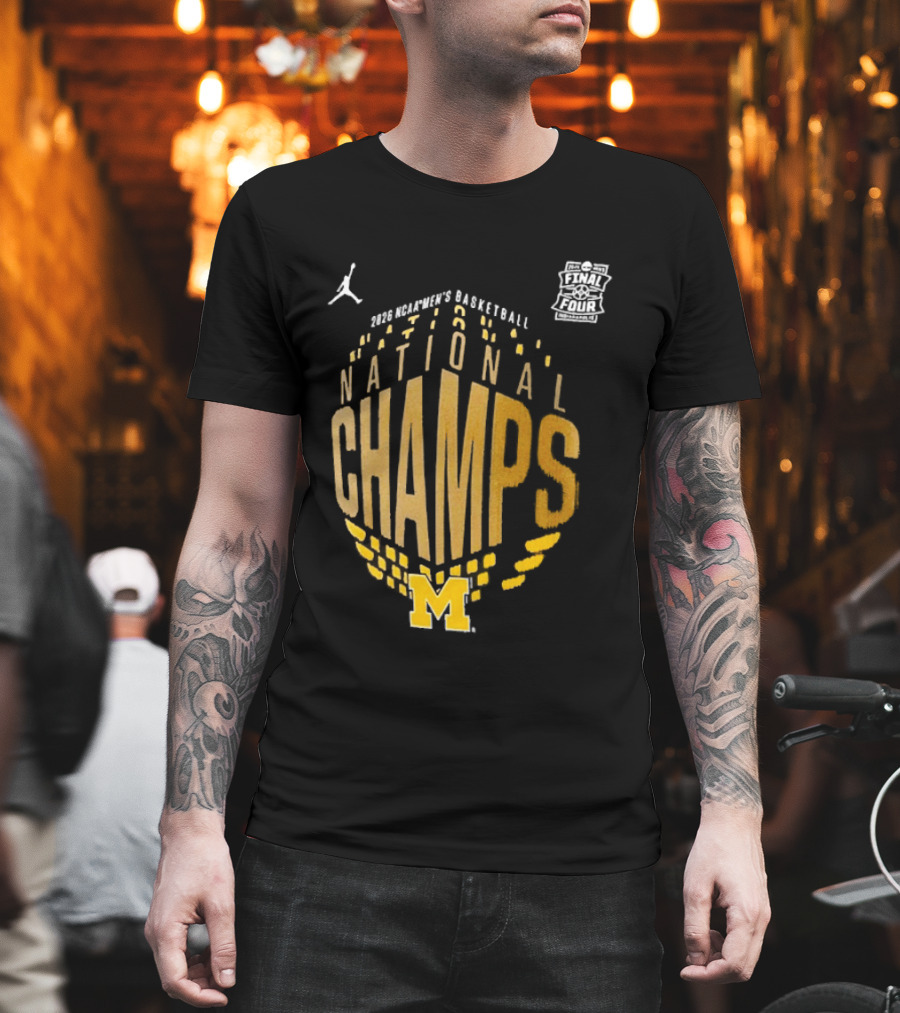 2026 Michigan Wolverines Men's Basketball National Champs Locker Room T-Shirt