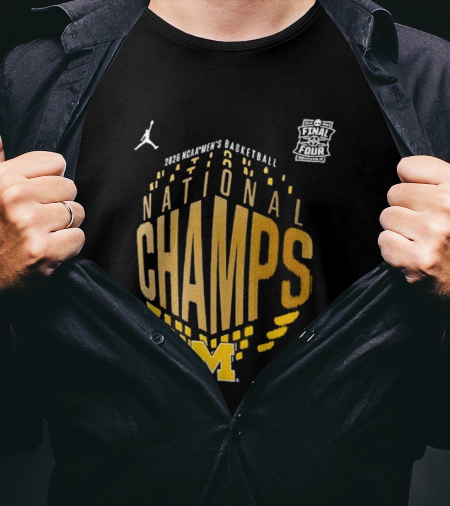 2026 Michigan Wolverines Men's Basketball National Champs Locker Room T-Shirt