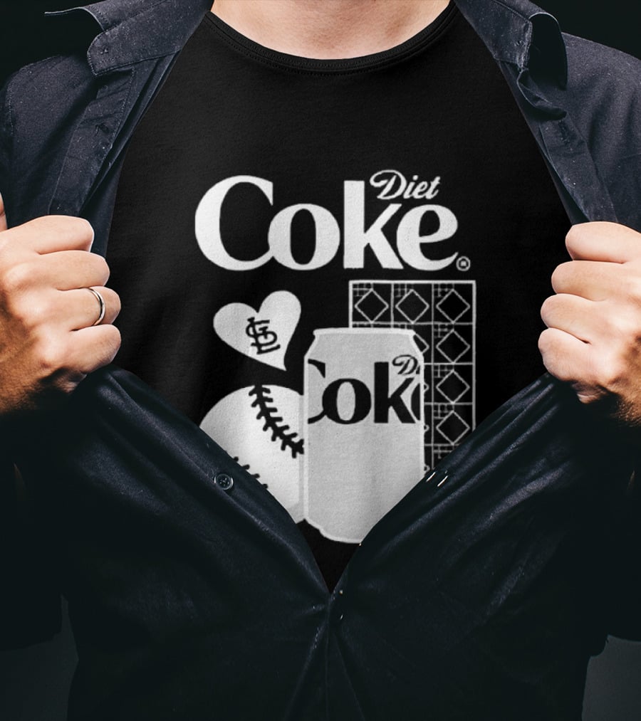 St. Louis Cardinals Diet Coke Night Baseball Can Heart 2026 T-Shirt