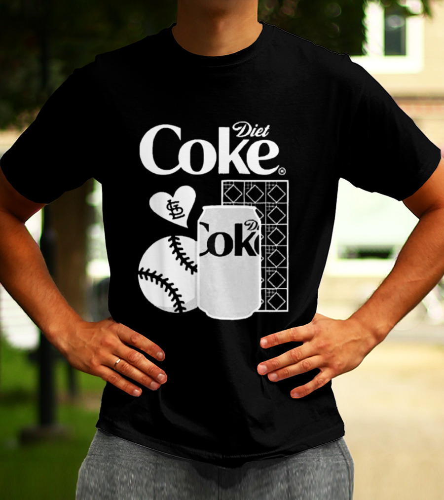 St. Louis Cardinals Diet Coke Night Baseball Can Heart 2026 T-Shirt