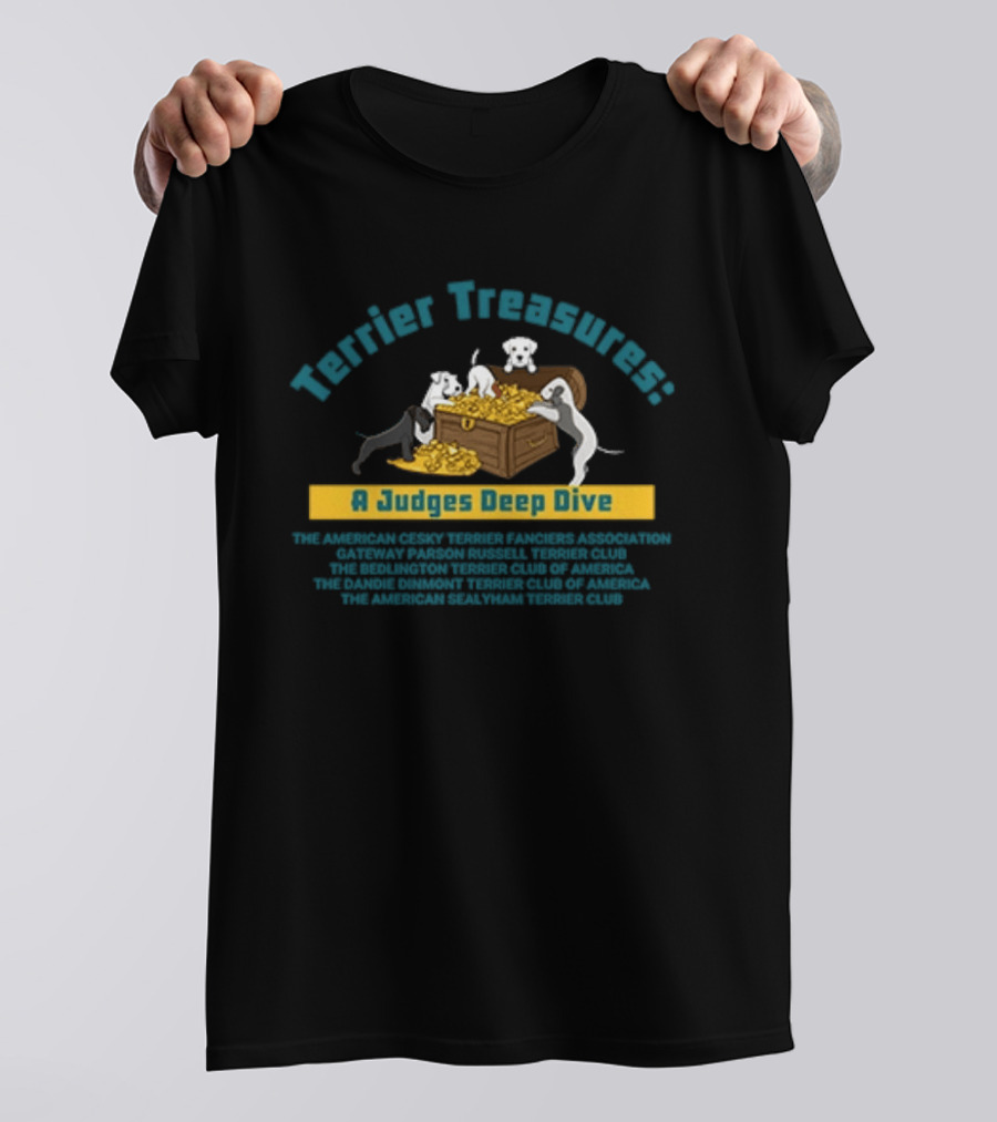 Terrier Treasures A Judges Deep Dive Treasure Chest And Playful Dogs T-Shirt