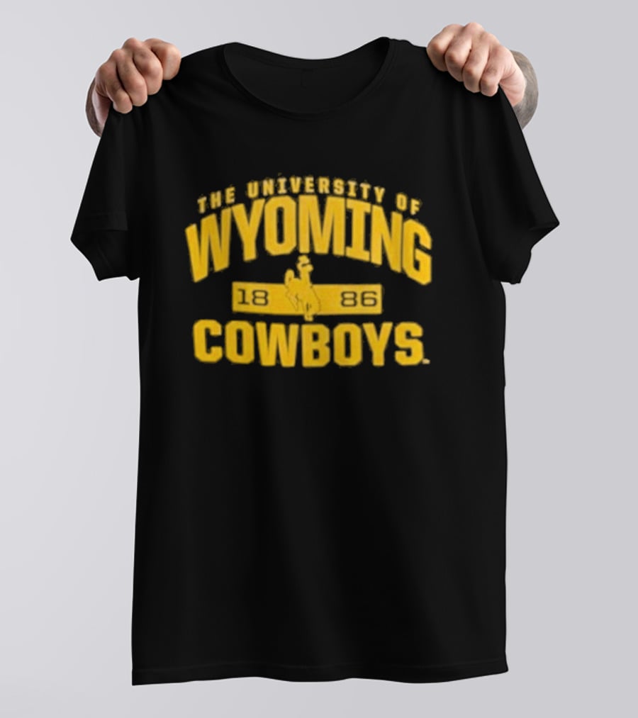University Of Wyoming Cowboys 1886 Vintage Yellow Bronco Rider T-Shirt