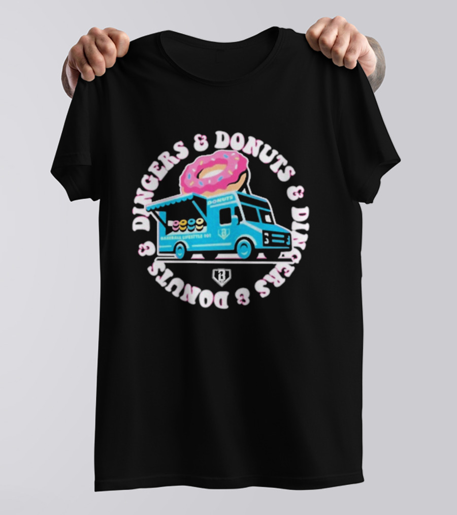 Baseball Lifestyle 101 Dingers And Donuts Youth Donut Truck T-Shirt