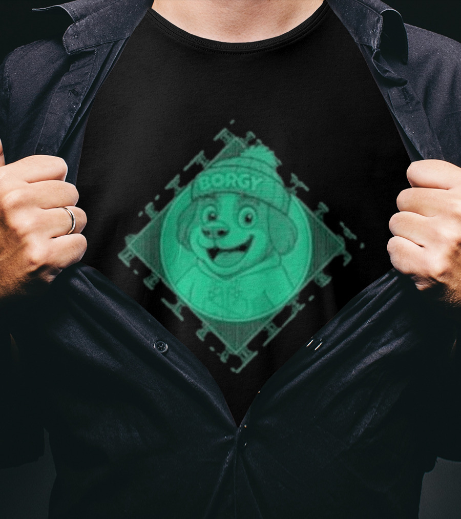 Borgy Borgy Greenlines Puzzle Dog With Beanie T-Shirt