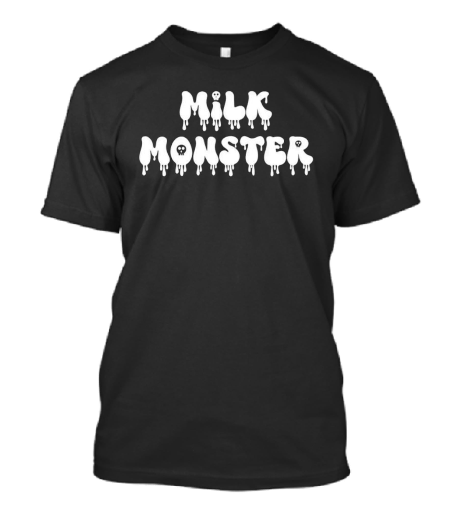 Milk Monster Dripping Text With Hidden Skull And Ghost Faces T-Shirt