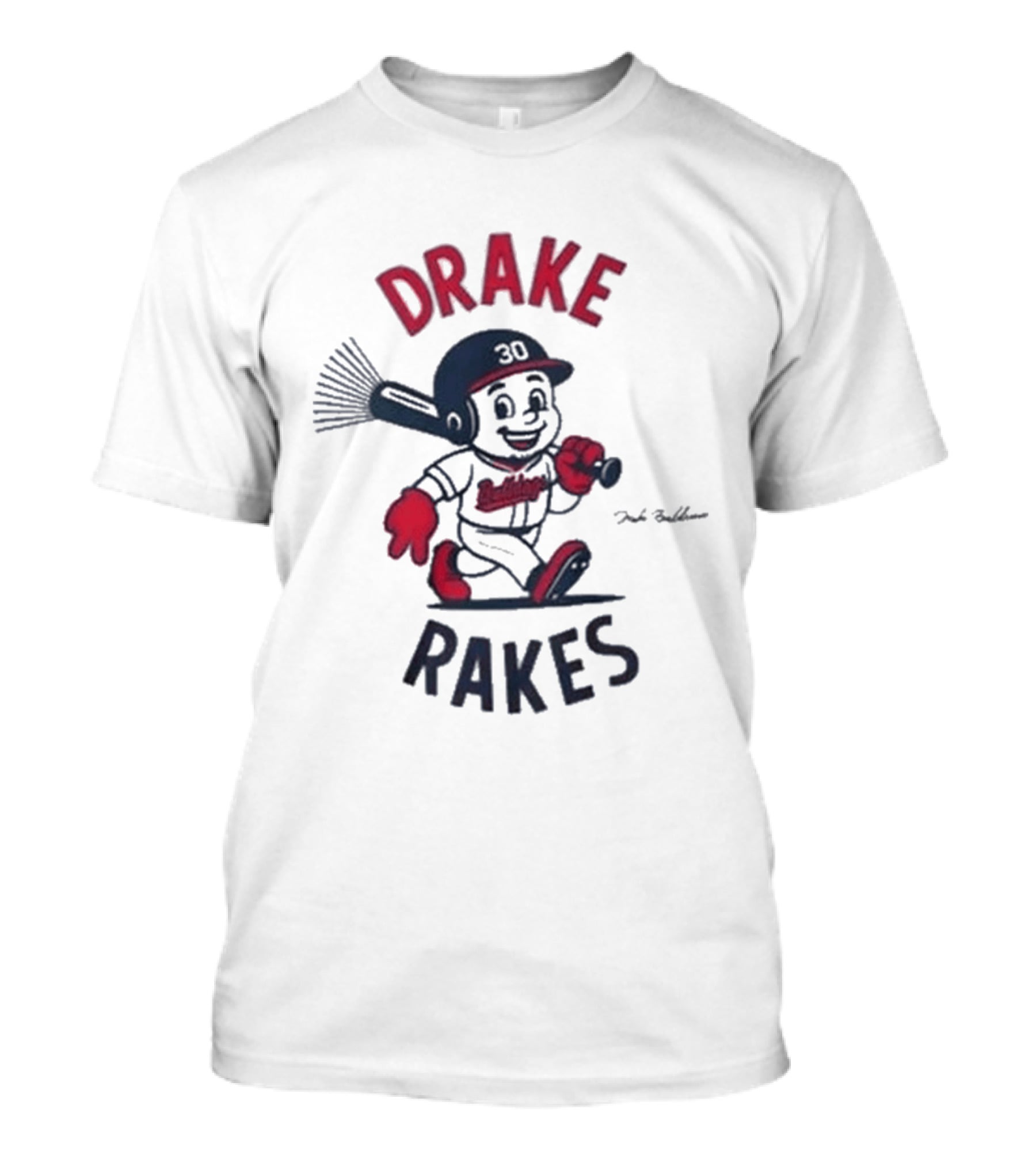 Drake Rakes Baseball Character With Number 30 And Rake Bat T-Shirt