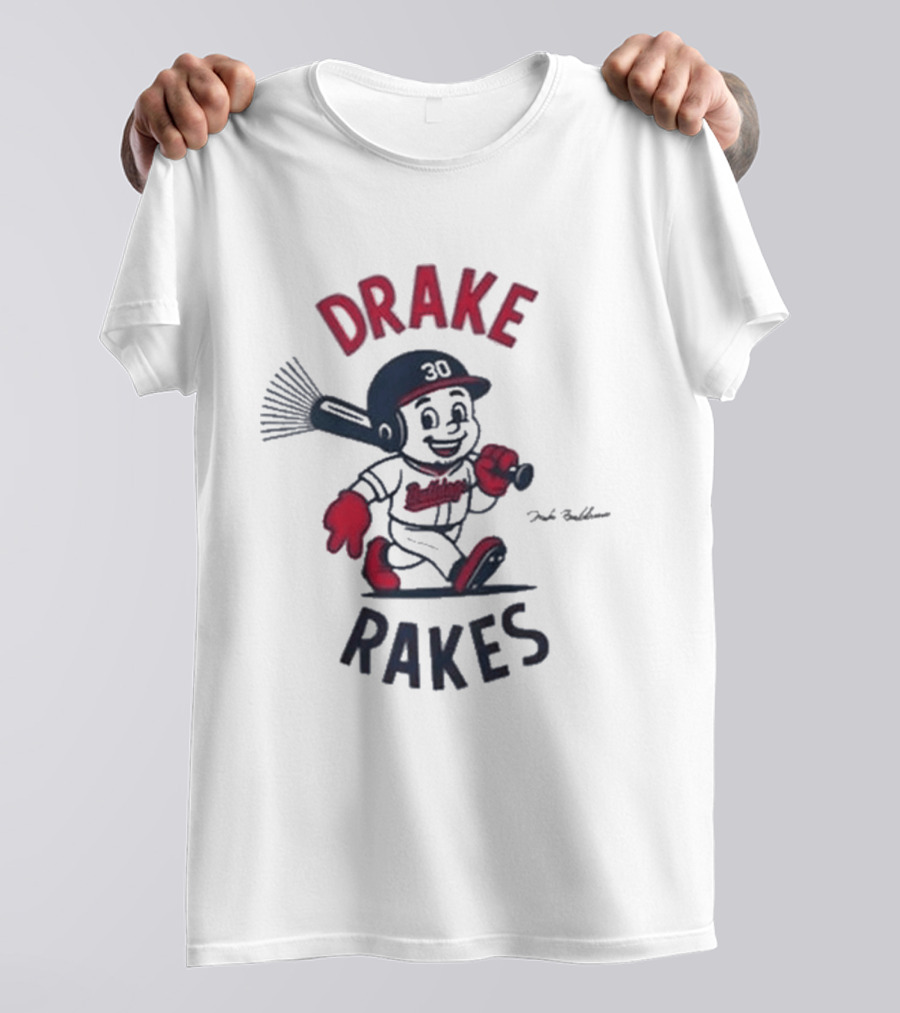 Drake Rakes Baseball Character With Number 30 And Rake Bat T-Shirt