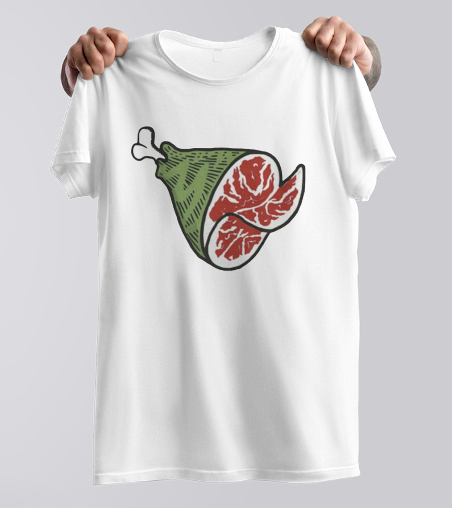 Ham Bone Cartoon Illustration Vintage Retro Clip T-Shirt