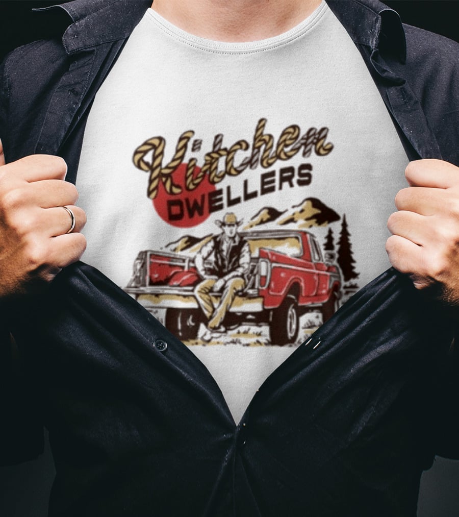 Kitchen Dwellers Tour 2026 Vintage Pickup Mountain Scene T-Shirt