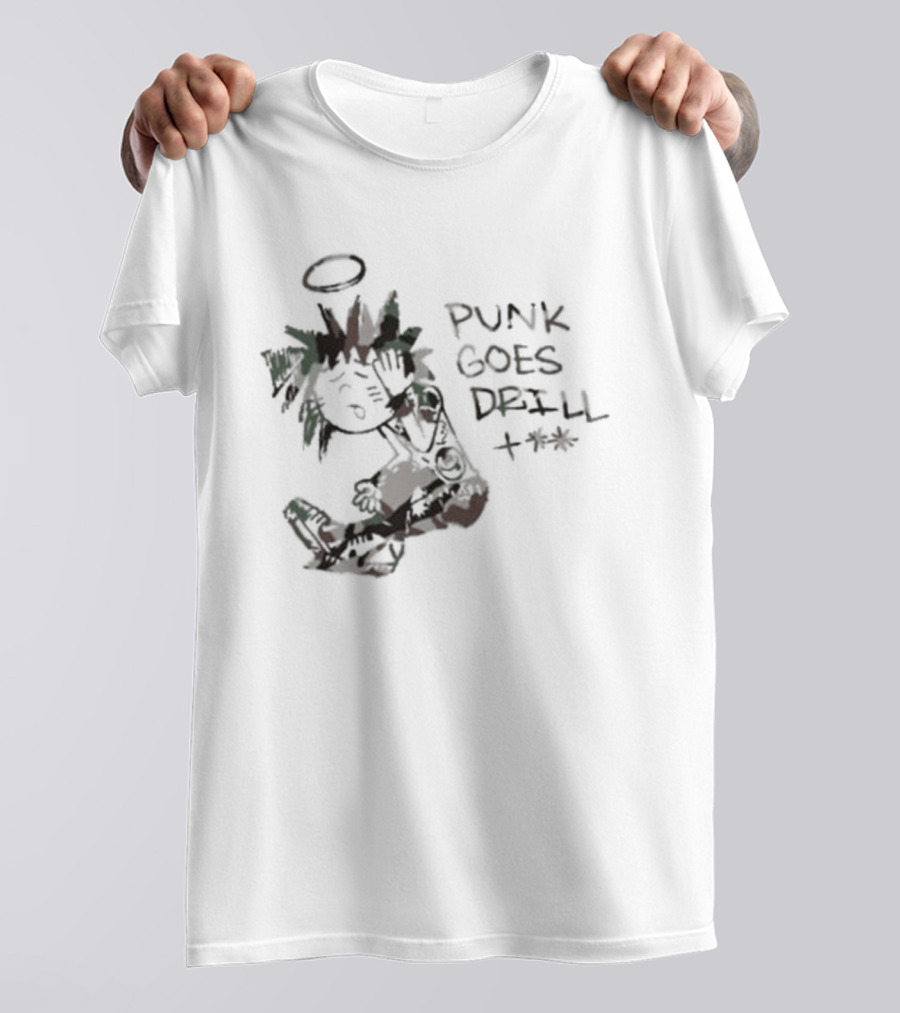 Punk Goes Drill Anniversary Halo Angel Drawing T-Shirt