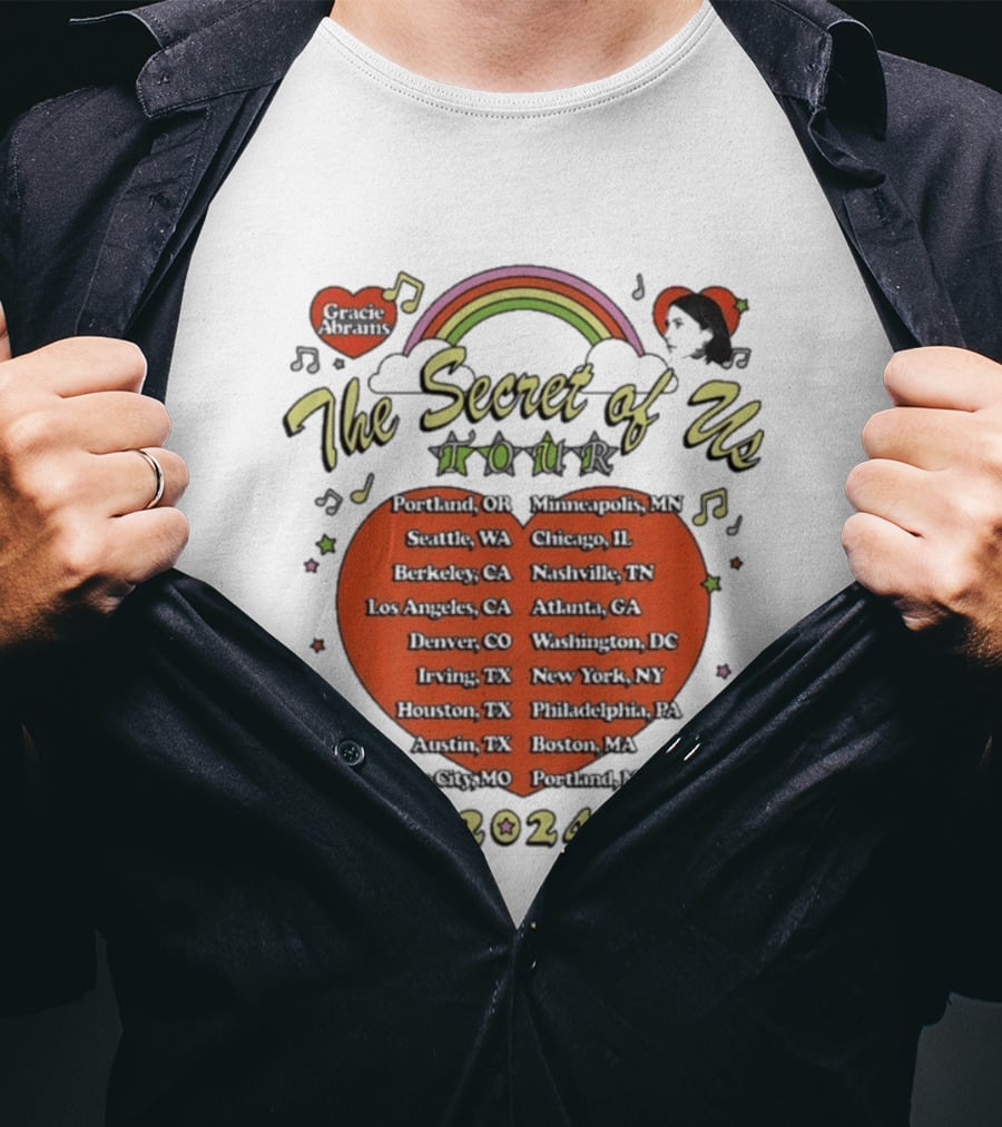 The Secret Of Us Tour 2024 Dates And Cities List With Rainbow And Stars T-Shirt
