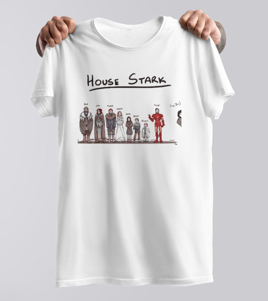 House Stark Tony Stark Iron Man Game Of Thrones Characters T-Shirt