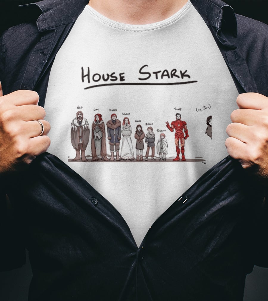 House Stark Tony Stark Iron Man Game Of Thrones Characters T-Shirt