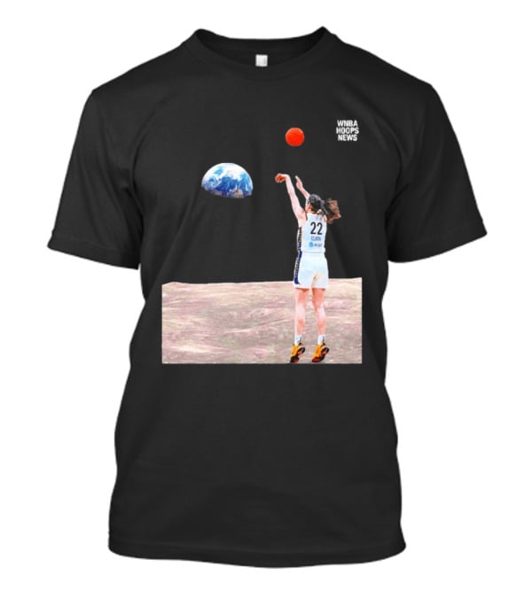 Caitlin Clark Indiana Fever WNBA Shooting Basketball On Lunar Surface T-Shirt
